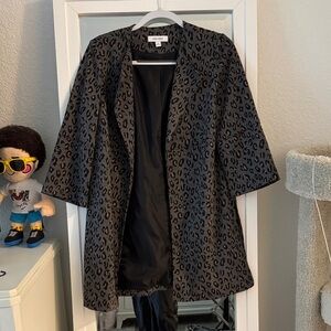 Nine West animal print three quarter sleeve jacket